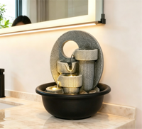 Fontaine de jardin moderne en colonne, élément aquatique décoratif intérieur/extérieur, fontaine en résine pour la décoration de la maison, du patio et du jardin