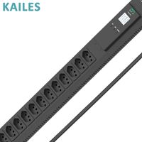 KAILES(KLS) Série K33 32A Monophasé AC 18 Prises 200-240VAC PDU Métallique pour Montage en Armoire Serveur à Usage Industriel