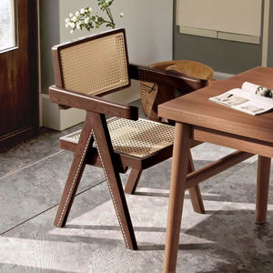 Rắn gỗ ăn uống ghế phong cách cổ điển tay vịn tựa lưng cho nhà Internet nổi tiếng Nhà hàng sử dụng lấy cảm hứng từ mây ghế thiết kế - Product Image 4