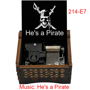 Caja de Música de Madera Vintage con Mecanismo de Cuerda, Diseño de Pirata, Regalo Especial y Lindo para Amigos, Cumpleaños, Navidad - Product Image 2