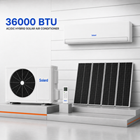 Climatiseur mural hybride solaire double alimentation R410A 36000 BTU 3 CV à onduleur DC avec compresseur SANYO pour usage domestique (refroidissement/chauffage) CE