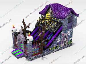 Giá rẻ ma quái biệt thự <span class=keywords><strong>Inflatable</strong></span> bouncers <span class=keywords><strong>Slide</strong></span> Halloween spook <span class=keywords><strong>Inflatable</strong></span> ma ám nhà sân chơi trượt bơm hơi để bán - Product Image 2