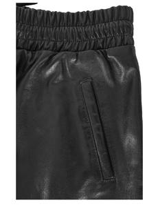 Pantalon sur mesure pour femme en cuir Nappa noir 100 % véritable, coupe ajustée, marque privée OEM/ODM, pantalon de luxe classique - Product Image 3