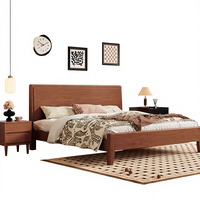 Lit en bois de chêne massif nordique, tissu écologique, style antique, 1,5 m/1,8 m, double, moderne, simple, nouveau style chinois, pour chambre à coucher
