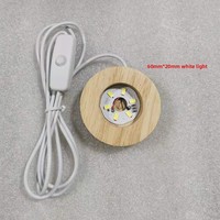 Lampe de nuit créative DIY moderne en bois 3D avec boule de cristal, base LED blanc chaud, alimentation par piles ou prise secteur, 50000 heures, YUENIUNIU