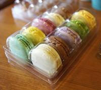 Emballage de boîte Macaron personnalisé, sac Transparent jetable en PVC, sachets alimentaires en PET, plastique Transparent OEM, vente en gros, 6 paquets