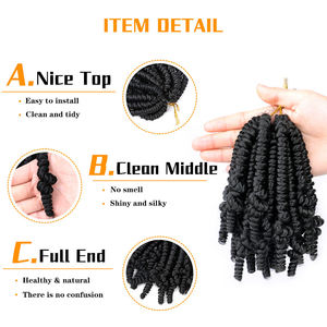 Cabello Sintético al por Mayor para Trenzas de Ganchillo, Corto de 6 Pulgadas, Pre-Trenzado, Bomb Spring Twist <span class=keywords><strong>Curl</strong></span>, para Niños, Bomb <span class=keywords><strong>Passion</strong></span> - Product Image 3
