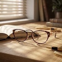 Gafas Ópticas con Diseño de Ojo de Gato, Lentes CR39 con Protección Anti-Luz Azul, Montura Ligera para Unisex