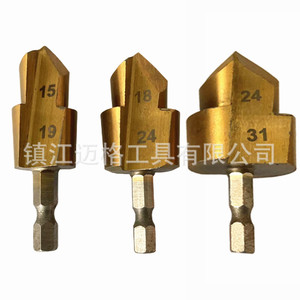 Hexagonal Shank Spade Drill Bit 15 18 24mm Gold Finish For Water Pipe Flaring And Enlarging - Product Image 5