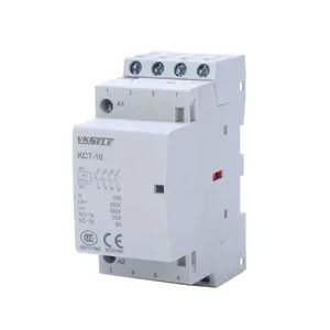 Modular untuk KCT-16 4 tiang DC AC DC 24V 4NO 4NC 2NO + 2NC 3NO + 1NC sakelar magnetik Rumah Tangga