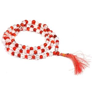 Cornalina con cristal, cuarzo, Jap Mala, compra de gema, venta al por mayor - Product Image 1