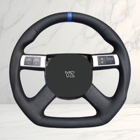 Volant en cuir pleine fleur YZ Custom à fond plat avec palettes de changement de vitesse pour Chrysler 300 300C 2005+ 5.7L HEMI DODGE Challenger Charger