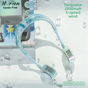 New Bladeless Neck-Mounted Fan Lazy People Portable Foldable Small Electric Fan 2000mAh-4000mAh Low Noise Hanging Neck - Product Image 3