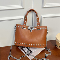 Sac à bandoulière de luxe BULAIDAI en PU avec texture litchi et rivets pour femme, fermeture à boucle, collection été 2026