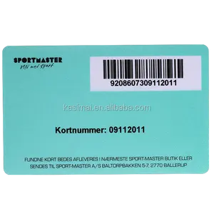 Cheap barcode plastic card CR80 85(L)*54mm(W)*0.76mm(T) for memership gift loytal card