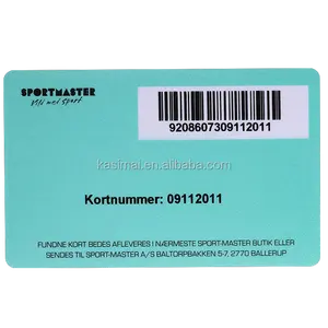 Vuelos de código de barras de plástico TARJETA DE CR80 85 (L) * 54mm (W) * 0,76mm (T) para membresía regalo loytal tarjeta