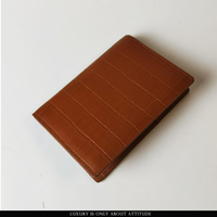 Desain eksotis kualitas tinggi pria patina asli kulit buaya lipat dua tempat kartu dompet