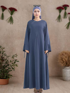 Majestic Sorbet Blue Abaya Mangas abullonadas suaves Pajarita delicada Puños atados Cintura definida Esculpir sin esfuerzo Grace Falda - Product Image 6