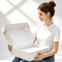 Boîtes d'expédition en carton ondulé personnalisées, portables, recyclables, avec fermeture magnétique et poignée, pour l'emballage de vêtements, les cadeaux, l'artisanat, recyclées