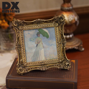 <span class=keywords><strong>Cornice</strong></span> Fotografica in Resina Vintage Oro e Nero DX Designs 4x4 5x5 Pollici, <span class=keywords><strong>Cornice</strong></span> Quadrata di Lusso per Esposizione Artistica Domestica - Product Image 3