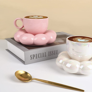 Creatieve Schattige 7Oz Keramische Beker Met Zonnebloem Coaster Porselein Vaatwasser Magnetron Veilig Voor Thee Latte Melk In Kantoor Of Thuis - Product Image 5