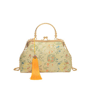 Chinese Style Tassel Clutch Bag With Chain Shoulder Bag For Evening Wear High Quality Horizontal Square Shape - Product Image 5