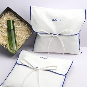 <span class=keywords><strong>Pochette</strong></span> enveloppe en sergé de coton blanc écologique, sac à main, sac de rangement anti-poussière, <span class=keywords><strong>pochette</strong></span> de luxe en coton à rabat - Product Image 3