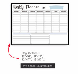 Vente flash Aimant de réfrigérateur Tableau blanc Planificateur mensuel amovible Calendrier magnétique effaçable à sec - Product Image 6