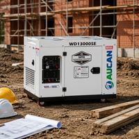 Générateur diesel silencieux AUCAN WD13000SE, groupe électrogène portable insonorisé avec AVR pour usage domestique et industriel