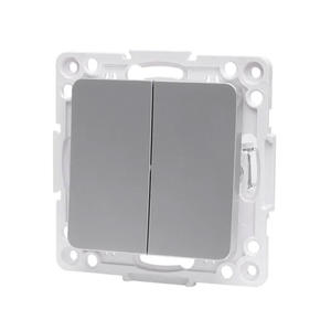 Interruttore a 1 via e 2 tasti, finitura argento, ideale per il controllo delle luci nelle installazioni elettriche. - Product Image 1