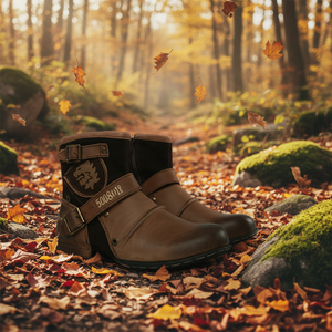 Botas de vaquero mexicanas de alta calidad para hombre, botas de motociclista con hebilla de metal y cremallera lateral, botas occidentales retro góticas - Product Image 2