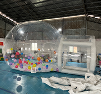 Maison à bulles gonflable en PVC blanc pour intérieur/extérieur, avec pompe à air et souffleur inclus.