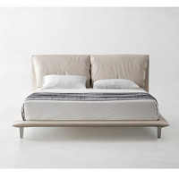 Modernes italienisches minimalist isches Kingsize-Bett aus Leder mit Kopfteil kissen Neues Design Gepolstertes Schlafzimmer bett Weiches Bett für Hotels