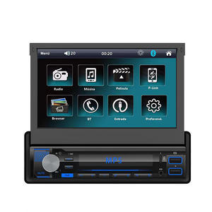 Reproductor de radio universal para coche de 7 pulgadas retráctil 1 DIN radio para coche con GPS y pantalla reproductor MP5 enlace espejo de 7 pulgadas estéreo para coche BT - Product Image 1