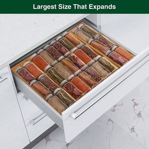 Extendable <b>Kitchen</b> <b>Storage</b> Rack Bamboo Spice Racks Drawer Organizer Bamboo Spice Rack in Drawer - Product Image 4