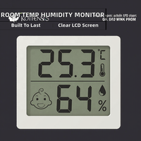 Mini thermomètre hygromètre sans fil d'intérieur avec écran LCD, interface USB, personnalisation OEM/ODM, boîtier en plastique