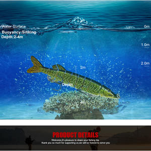 เหยื่อตก<span class=keywords><strong>ปลา</strong></span>พลาสติกแข็งแบบหลายจุดเหยื่อตกปลาไพค์8ปล้อง125/205มม. สินค้าใหม่ - Product Image 6