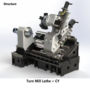 Eumaspinner EL-52Li + CY Độ chính xác cao CNC biến máy tiện vừa làm nhiệm vụ nghiêng giường 3-trục quay trung tâm với trục Y - Product Image 2