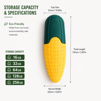 Flash Drive USB 2.0 Bentuk Jagung Logo Kustom Plastik 8GB-64GB Garansi 3 Tahun Baru untuk Hadiah Promosi Pertanian