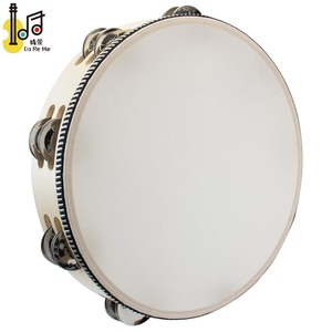 10 pollici doppia fila di legno materiale tamburello educativo musicale percussionale a mano tamburello per la chiesa e KTV adulti giocattoli - Product Image 6