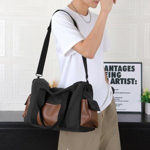 Sac fourre-tout en toile durable à grande capacité avec logo personnalisé, sac à bandoulière portable avec fermeture éclair, sac à main antivol, sac de voyage - Product Image 5