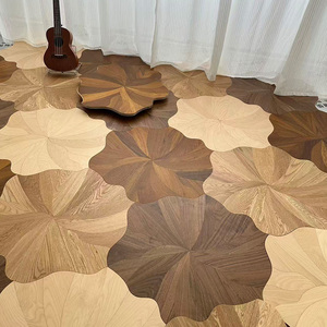 Apolloxy Nouveauté Populaire <span class=keywords><strong>Parquet</strong></span> en Bois d'Ingénierie Multicouche à Motif Feuille de Lotus Quatre Couleurs - Product Image 1