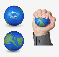 Balle anti-stress super moelleuse en forme de globe, avec logo personnalisé imprimé, cadeau publicitaire promotionnel pour les entreprises