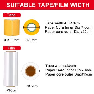 เครื่องพันเทปฟิล์มอัตโนมัติ Wallepac สำหรับห่อสินค้า กล่อง กระเป๋าเดินทาง บรรจุภัณฑ์แบบพกพา พร้อมจานหมุน 40/60 ซม. กึ่งอัตโนมัติ Logi - Product Image 2
