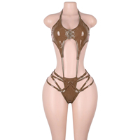 Tenues de danse exotiques en cuir verni, ensembles de bodys à lacets, culottes string, tenues de pole dance, vêtements de club, équipement de scène