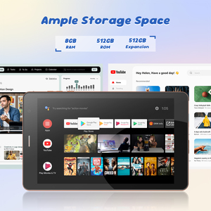 แท็บเล็ต C idea 8 นิ้ว 8+512GB Android 16 หน้าจอ IPS ความละเอียด 1280*800  พร้อม WIFI แท็บเล็ต 8 นิ้วสำหรับวัยรุ่น พร้อมปากกาสไตลัส (สีส้ม) - Product Image 2