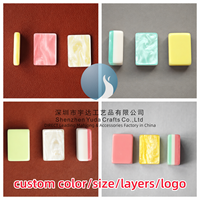 Ensemble de Mahjong Américain de Luxe Menthe Teal, Tuiles aux Couleurs Précises (95%+ de conformité Pantone), Acrylique Pastel, Style Mid-Century, Thème Vacances, Fabrication Mahjong