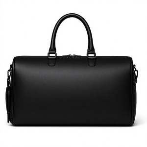 Bolsa de Viaje Clásica de Cuero Negro para Hombre, Bolsa de Deporte con Diseño de Rayas Blancas - Product Image 4