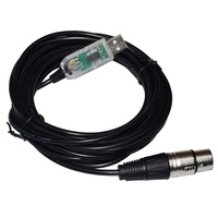 Câble FTDI FT232R RS485 vers USB FINE-1250 avec conducteur en cuivre pour connexion de console DMX, contrôle d'éclairage de scène USB DMX