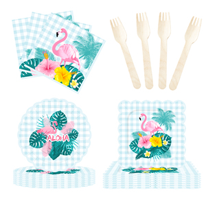 Platos de Papel Desechables con Diseño de Flamenco DAMAI, Decoración para Fiestas, Suministros para Fiestas de Cumpleaños, Juego de Vajilla para 8 Personas - Product Image 4